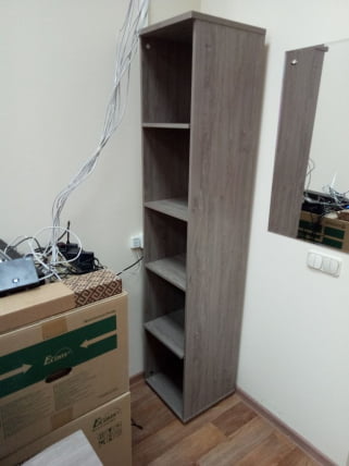 Шкаф высокий открытый Твин 16.16.12 Дуб Верцаска / Twin_1