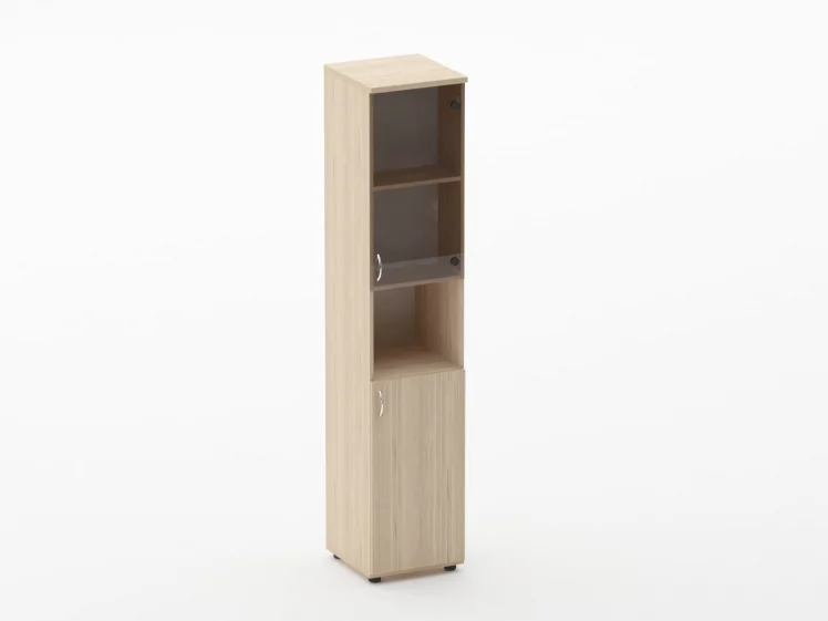 Шкаф высокий со стеклом и нишей Твин 16.16.16Пр Туя / Twin_0