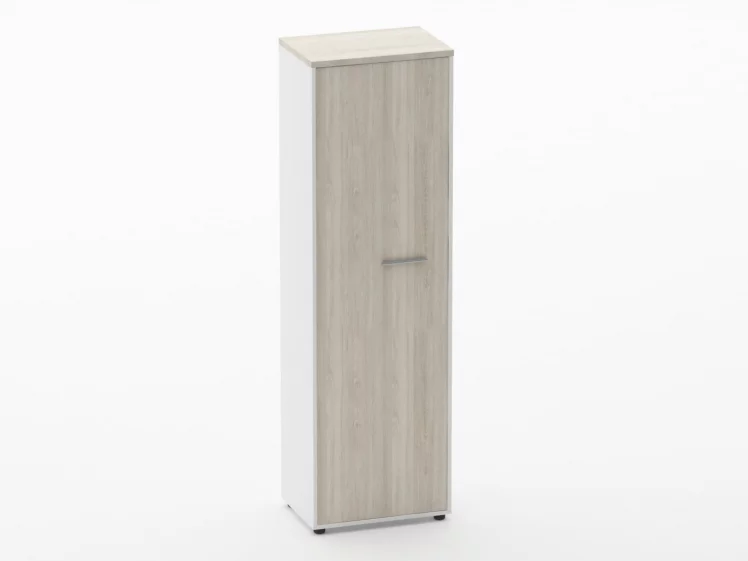 Шкаф для одежды 4 узкий Дека 10.19.302Л Дуб Сантана светлый/Белый / Deka_0
