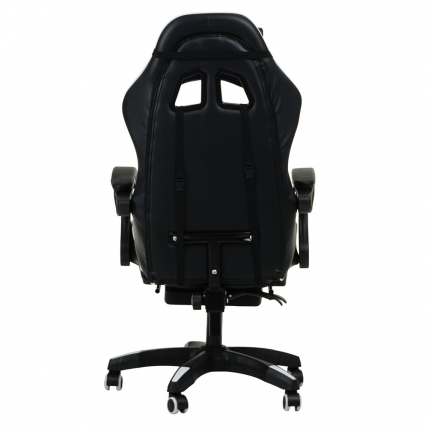 Кресло 1206 КИНГКУЕЕН цвет черный/белый с массажем 1206-блаcк-вхите-масс / KINGQUEEN 1206-black-white-mass_4