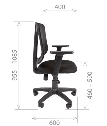 Кресло офисное CХАИРМАН 626 Черный Оранжевая сетка / CHAIRMAN_4