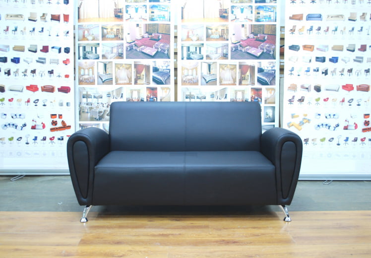 Диван офисный двойной Клерк 11 черный Екотекс 3001 / Ecotex_1