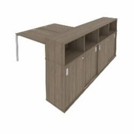 Рабочая станция с опорным шкафом-купе Метал Сйстем Б.РС-СШК-4.4 Вяз/Серый / Metal System_0