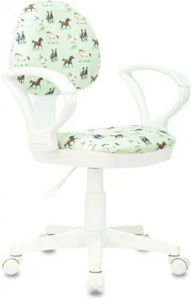 Кресло детское Бюрократ КД-3/ВХ/АРМ/ХОРСЕ-ГН / KD-3/WH/ARM/HORSE-GN_0