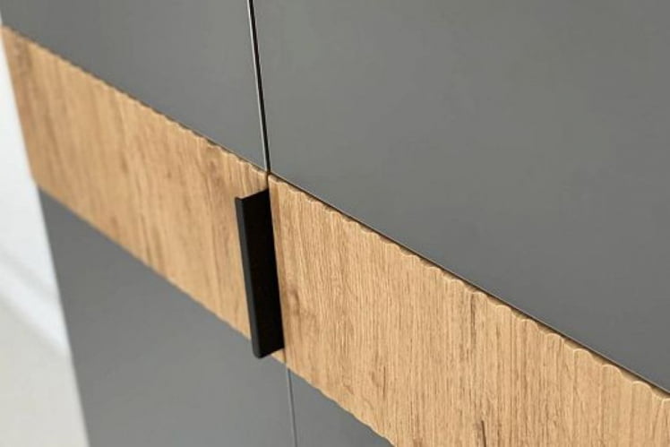 Шкаф двухдверный Бери МПР-024 Дуб крафт золотой/графит / MPR-024_4