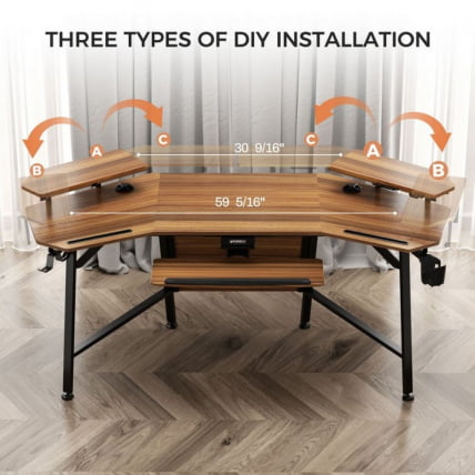 Стол для компьютера с подставкой под клавиатуру ЕУРЕКА ЕРК-АЕД-Е70ВН / EUREKA ERK-AED-E70WN_8