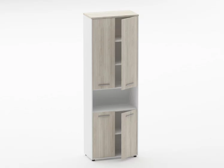 Шкаф 5 широкий закрытый, с нишей Дека 10.23.151 Дуб Сантана светлый/Белый / Deka_1