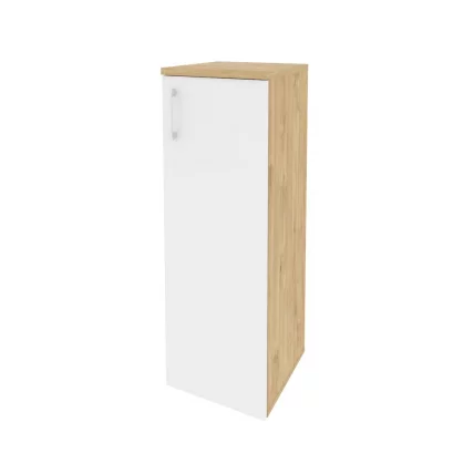 Шкаф средний узкий правый ОНИКС О.СУ-2.3(Р) Тиквуд Светлый/Белый / ONIX O.SU-2.3(R)_0