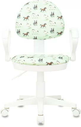 Кресло детское Бюрократ КД-3/ВХ/АРМ/ХОРСЕ-ГН / KD-3/WH/ARM/HORSE-GN_1