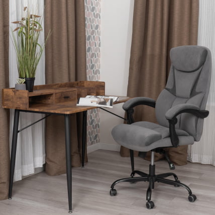 Кресло руководителя Камбридге металБЛ велюр/ткань, серый, 29/12 / Cambridge metalBL_14