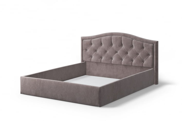 Кровать Стелла, 1400*2000 мм, велюр НЕО 08, коричневый / NEO_1