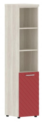 Шкаф колонка с глухой малой дверью и топом (левый) Торр ЛУКС ТЛХC 42.5 Л Сосна Эдмонд Красный / Torr LUX TLHC L_0