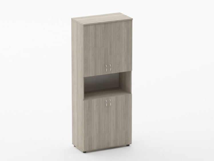 Шкаф высокий закрытый с нишей Твин 16.16.151 Дуб Сантана светлый / Twin_0