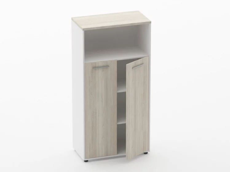 Шкаф 3 широкий закрытый с нишей Дека 10.16.131 Дуб Сантана светлый/Белый / Deka_1