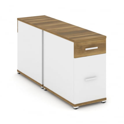 Тумба двухсторонняя опорная приставная с ящиком и распашным фасадом CОНCЕПТ CН.ДТГО-005 Б/В Сандал Янтарный Белый бриллиант Белый / CONCEPT CN.DTGO-005 B/W_0