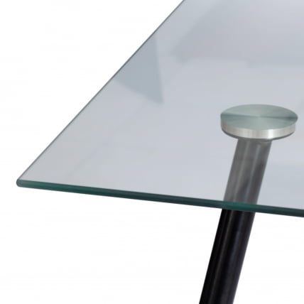 Стол СОПХИА (мод. 5003) металл/стекло (8мм), 110 х 80 х 75 см, черный / прозрачный / SOPHIA (mod._3