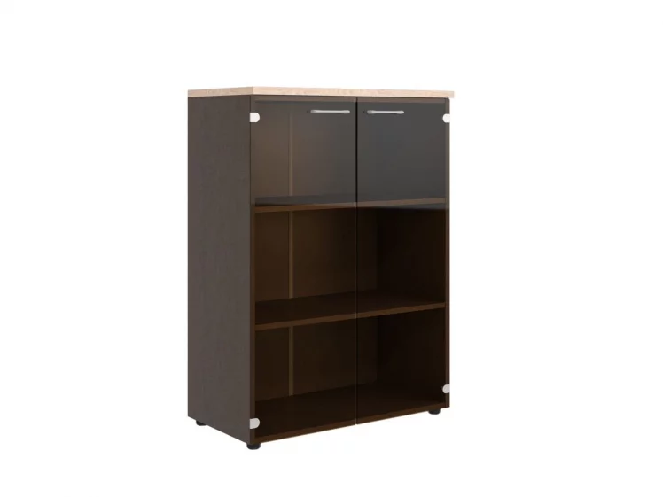 Шкаф со стеклянными дверьми и топом КСМC 85.2 Бук Тиара/Рено / XMC_0