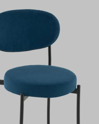 Стул Полубарный Бриф ДД ПБ велюр синий / DD_5