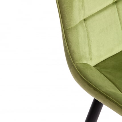 Стул АБРУЗЗО ( мод. 8060 ) металл/вельвет, 52 х 63 х 85 см, зеленый (ХЛР 54)/черный / ABRUZZO mod. (HLR_7