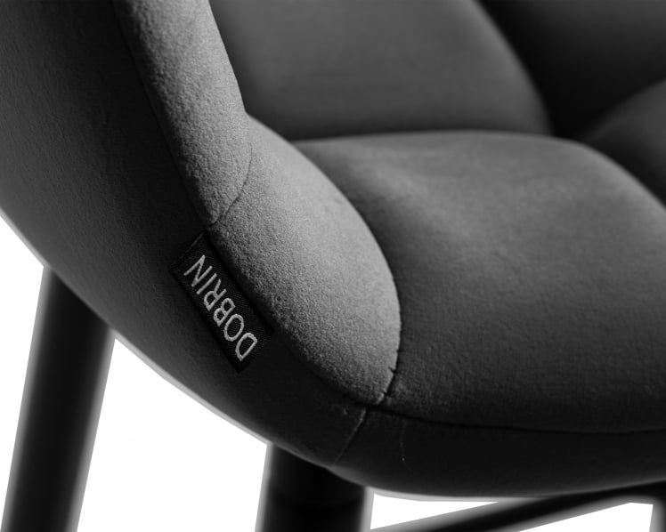 Стул полубарный ДОБРИН ОЛИВИА (черные матовые ножки, темно-серый велюр (108-91)) / DOBRIN OLIVIA_7