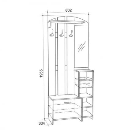 Прихожая Мила Дуб сонома_1