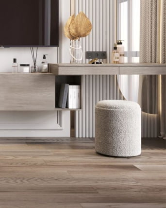 Пуф-столик с ящиком Хюгге С букле серый / S_2