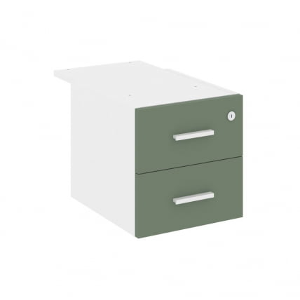 Тумба подвесная с двумя ящиками CОНCЕПТ CН.ПТ-004 Б/В Кобо Белый бриллиант Белый / CONCEPT CN.PT-004 B/W_0