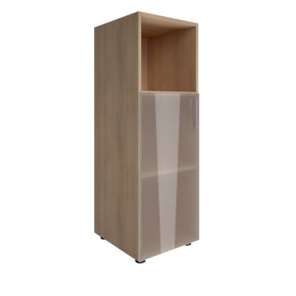 Шкаф книжный средний со стеклом без топа ЙАЛТА ЛТ-СУ 2.2Пр Снежная Платина / YALTA LT-SU_0