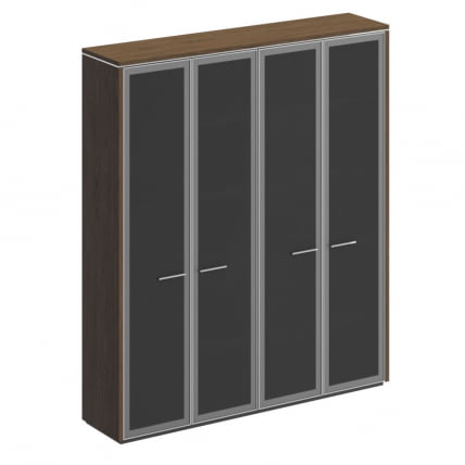 Шкаф для документов с высокими стеклянными дверями ВЕЛАР ВЛ 360-1 ДТ Дуб табачный / VELAR_0