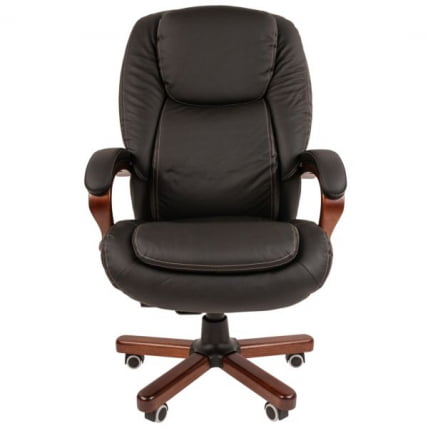 Кресло руководителя CХАИРМАН 408 кожа/экокожа, черный / CHAIRMAN_1