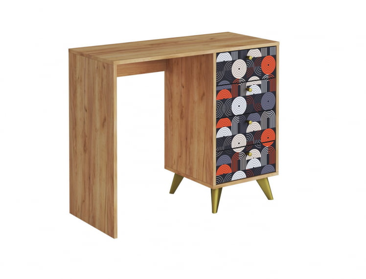 Стол письменный СП-006 дуб крафт золотой/ВИНИЛ / золотой/VINIL_0