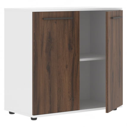 Шкаф с глухими малыми дверьми ЕДИС ЕЛCС 85.1 Дуб Денвер темный Мокко Белый / EDIS ELCS_1