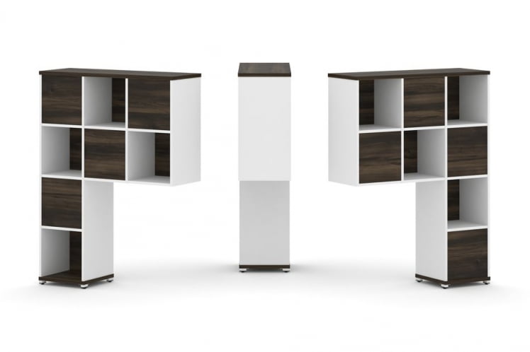 Надставка на стол высокая двухсторонняя + задняя стенка (8 шт.) CОНCЕПТ CН.ДНВ-001 Дуб Мали Белый бриллиант Белый металл / CONCEPT CN.DNV-001_0