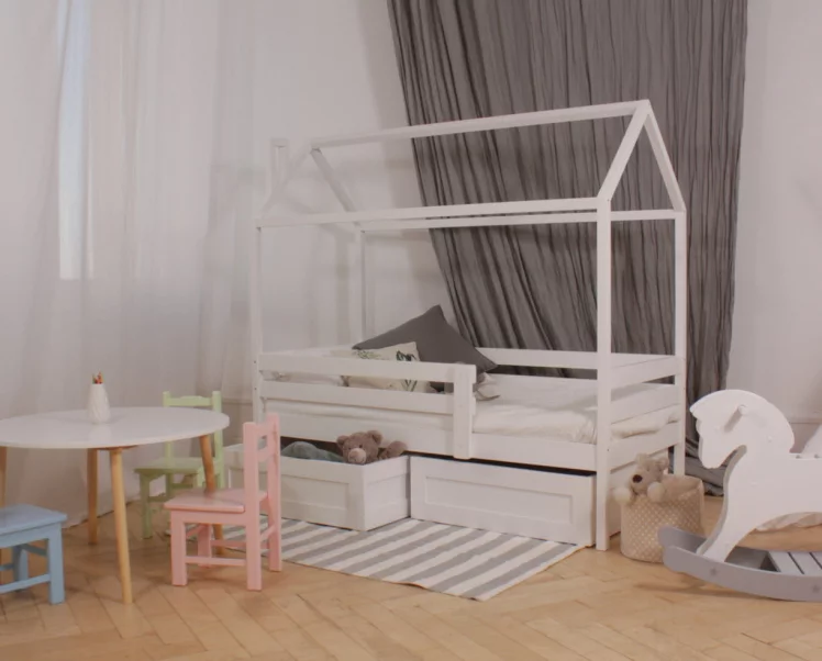 Кровать-домик РооРоом кд-3 с ящиками Белый / RooRoom_0
