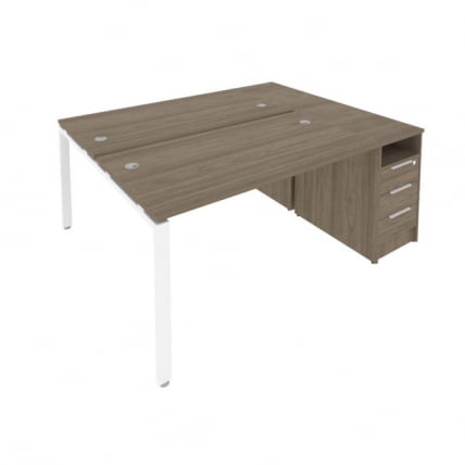 Рабочая станция с опорной тумбой Метал Сйстем Б.РС-СТП-2.3 Вяз/Белый / Metal System_0