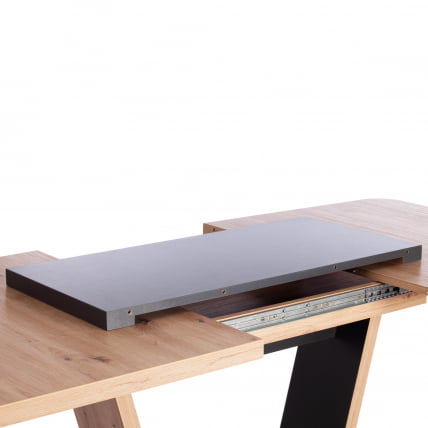 Стол обеденный ВОКС ЛДСП, 132-172кс85кс75,5 см, Дуб артисан/Графит / VOX 132-172x85x75,5_12