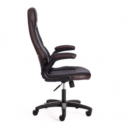 Кресло офисное БАЗУКА кож/зам, черный/черный перфорированный/коричневый, 36-6/36-6/06/36-36 / BAZUKA_1