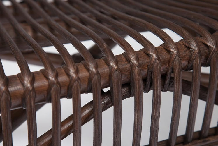 КОМПЛЕКТ НЕВ БОГОТА ( диван + 2 кресла + стол со стеклом ) /с подушками/ ротанг, кр:61х67х78,5см, дв:108х66х78,5см, ст:Д60х56,5см, валнут (грецкий орех) / NEW BOGOTA ст:D60х56,5см, walnut_5