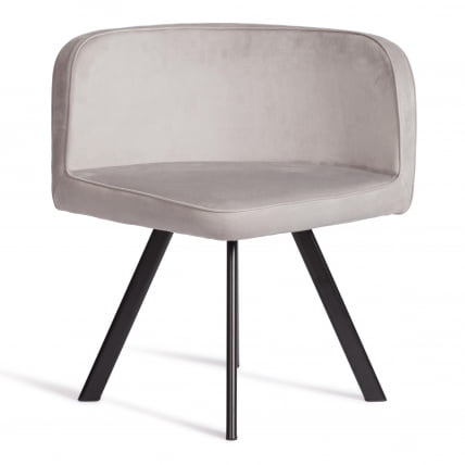 Комплект (стол, 4 стула) КУАДРОН (мод. ПТ14) Стол: МДФ/металл, стул: металл/велюр, 100х100х73 см, 69х56х71 см, Лигхт-грей(св-серый) ХЛР-14/черный / QUADRON (mod. PT14) Light-grey(св-серый) HLR-14/черный_6