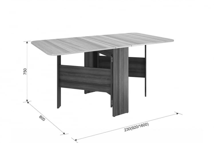 Стол-книжка раскладной Мечта 2 КМ-0005 дуб сонома/белый / KM-0005_3
