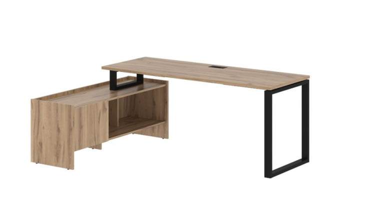 Стол с тумбой ЕДИС ЕКCТ 19614 Дуб Денвер светлый Черный / EDIS EQCT_0