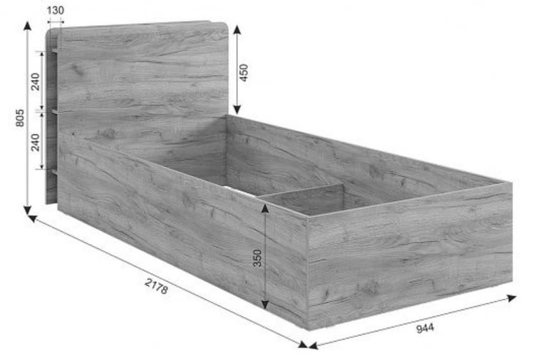 Кровать с подъемным механизмом Юниор ЗП.СМУ-02 дуб крафт золотой / ZP.SMU-02_13