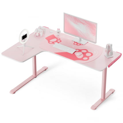 Стол письменный (для компьютера) угловой ЕУРЕКА ЕРК-Л60Л-ПК-В2 (левый), розовый / EUREKA ERK-L60L-PK-V2_5