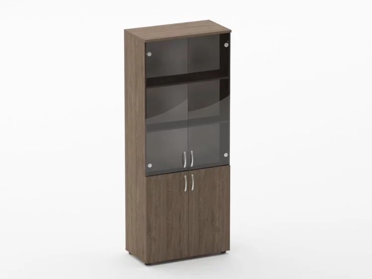 Шкаф высокий со стеклом Глассй 6.19.151 Дуб Верцаска / Glassy_0