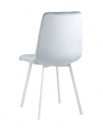 Комплект из четырех стульев Чиллй велюр серо-голубой ножки белые 4 шт. / Chilly_5