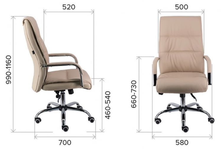 Кресло для руководителя Бонд ТМ экокожа Бежевый / Bond TM_1