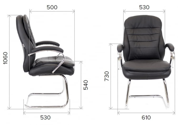 Кресло для посетителей Еверпроф Валенсиа CФ Экокожа Коричневый / Everprof Valencia CF_4