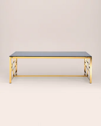 Журнальный стол БРУКЛИН 120кс60 Золото стекло смоке / 120x60 smoke_2