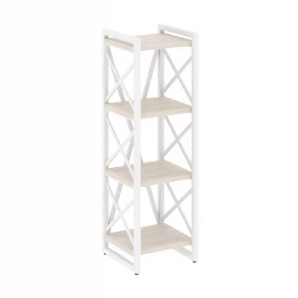 Стеллаж на регулируемых опорах - 4 полки ЛОФТ ВР.Л-МСТ.О-4.4 Металл белый Денвер светлый / LOFT VR.L-MST.O-4.4_0