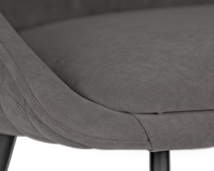 Стул обеденный ДОБРИН СТЕЛЛА (ЭМАЛЬ ЧЕРНЫЙ МУАР велюр Катаниа Чоколате) / DOBRIN STELLA Catania Chocolate)_7